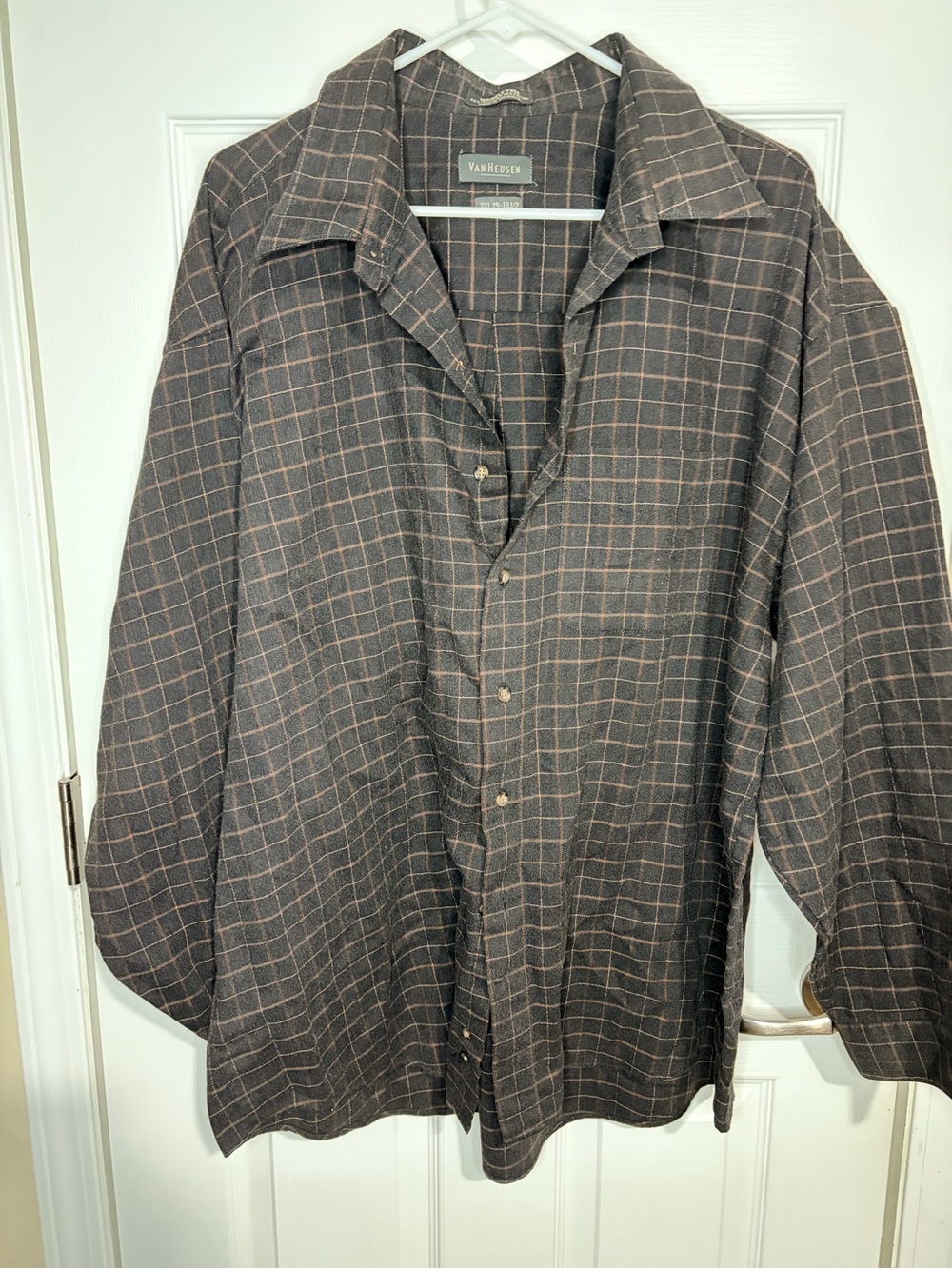 Van Heusen Brown Plaid Lightweight Shirt Jacket